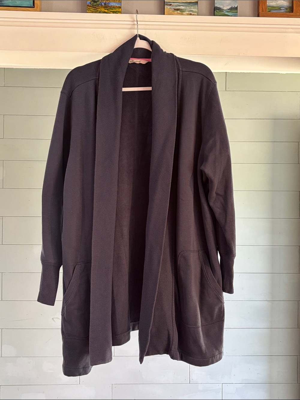 Isaac‎ Mizrahi Navy Open-Front Shawl Collar Cardigan Coat